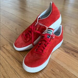 Puma Men's Red Suede Sneakers